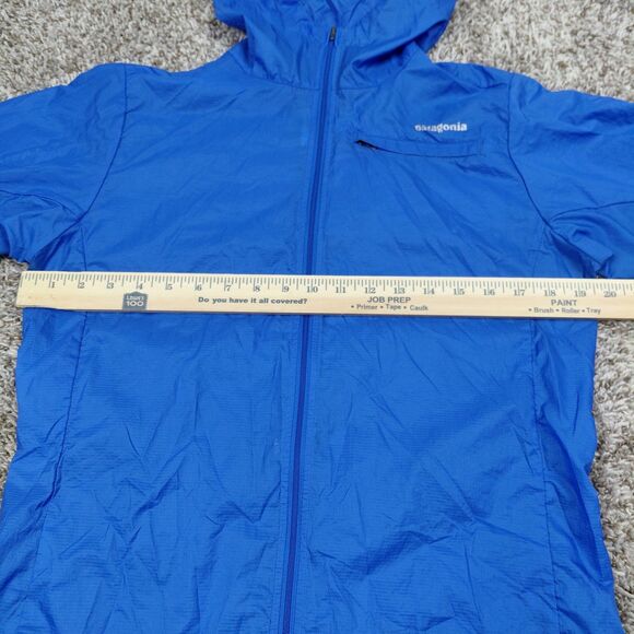 Patagonia Houdini Jacket Womens Medium Blue Windbreaker Hooded Ultra Lightweight - Picture 5 of 6